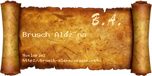 Brusch Aléna névjegykártya